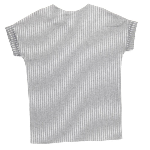 Boohoo Womens Grey Striped Polyester Shirt Dress Size 12 Round Neck Pullover
