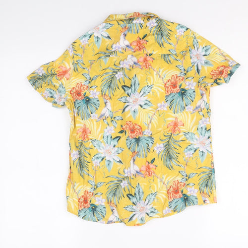 NEXT Boys Yellow Geometric 100% Cotton Basic Button-Up Size 10 Years Collared Button