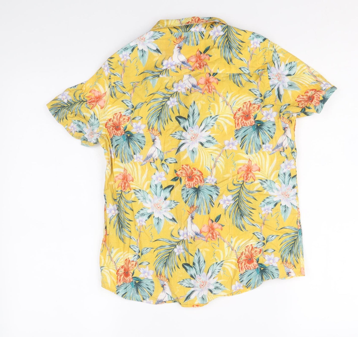 NEXT Boys Yellow Geometric 100% Cotton Basic Button-Up Size 10 Years Collared Button