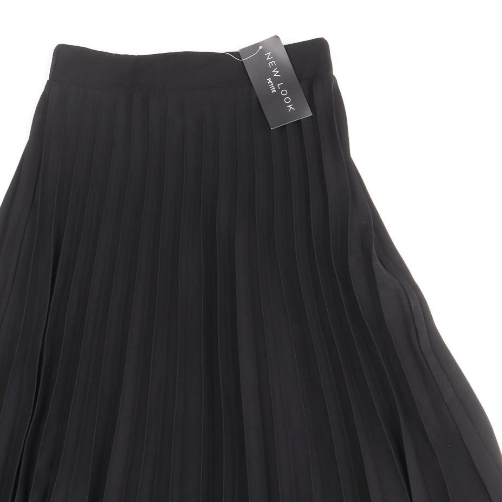 New Look Womens Black Polyester Pleated Skirt Size 4