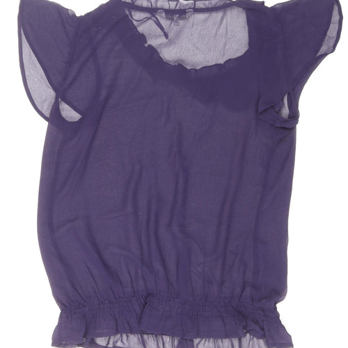 RJR.John Rocha Womens Purple Polyester Basic Blouse Size 14 Scoop Neck