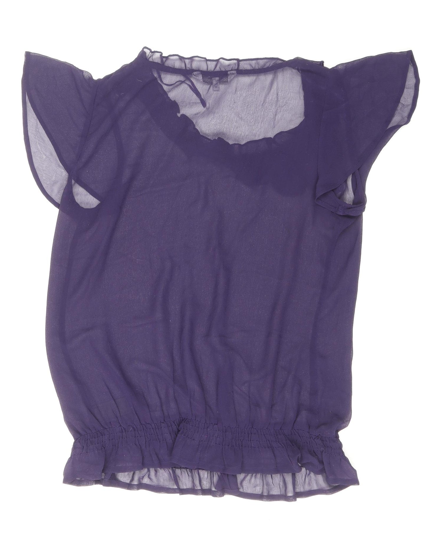 RJR.John Rocha Womens Purple Polyester Basic Blouse Size 14 Scoop Neck