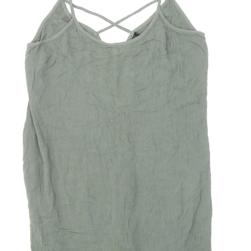 FOREVER 21 Womens Green Viscose Mini Size S Scoop Neck Pullover