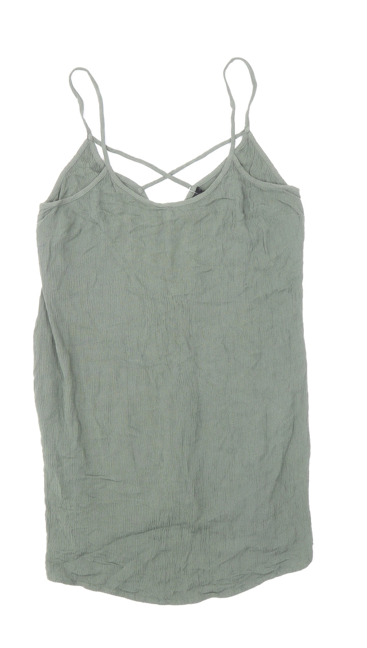 FOREVER 21 Womens Green Viscose Mini Size S Scoop Neck Pullover