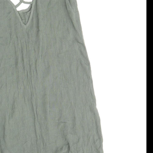 FOREVER 21 Womens Green Viscose Mini Size S Scoop Neck Pullover
