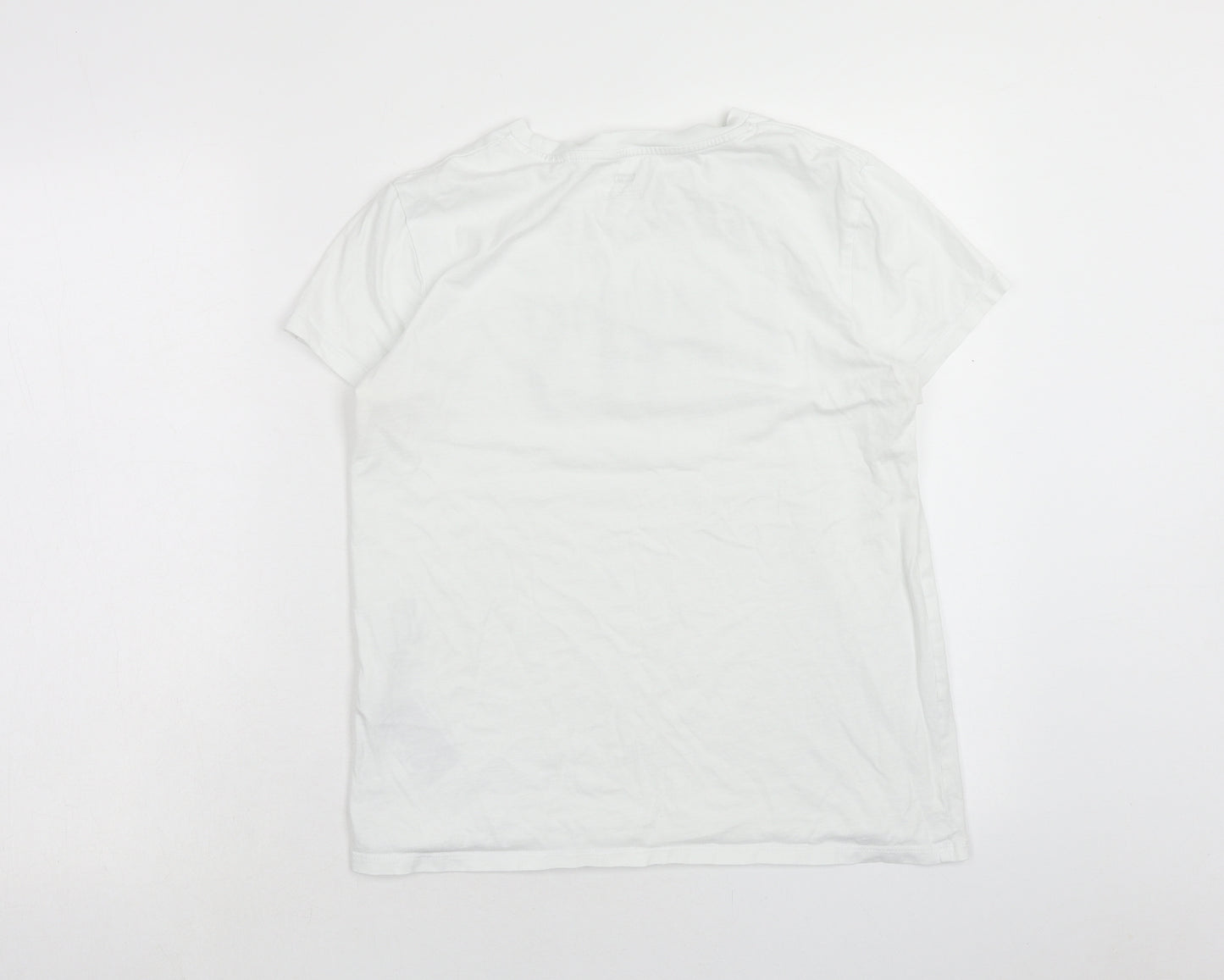 Signature by Levi Strauss & Co. Womens White Cotton Basic T-Shirt Size M Round Neck