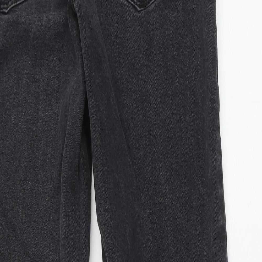 New Look Womens Black Cotton Mom Jeans Size 10 Regular Zip
