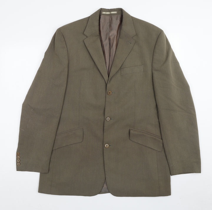 NEXT Mens Brown Polyester Jacket Blazer Size 42
