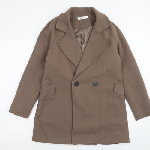 Yaweiwei Womens Brown Pea Coat Coat Size S Button