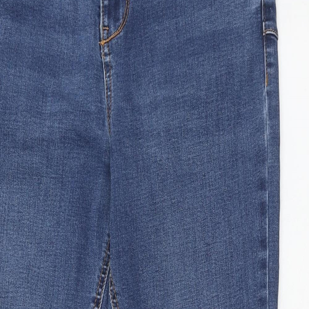 New Look Womens Blue Cotton Skinny Jeans Size 12 Regular Zip