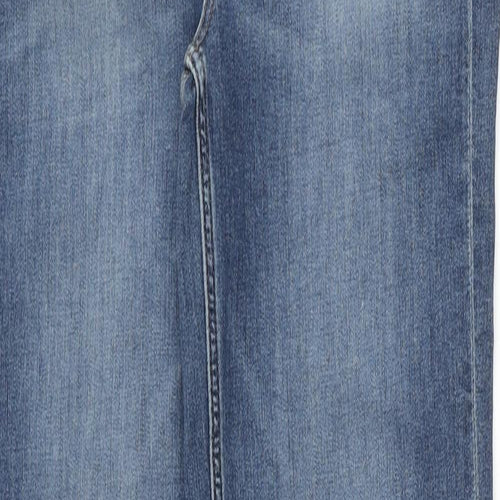 Marks and Spencer Womens Blue Cotton Straight Jeans Size 10 Regular Zip