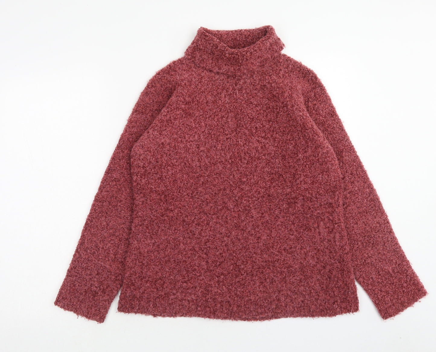 EWM Womens Pink Roll Neck Acrylic Pullover Jumper Size S - Size 10-12