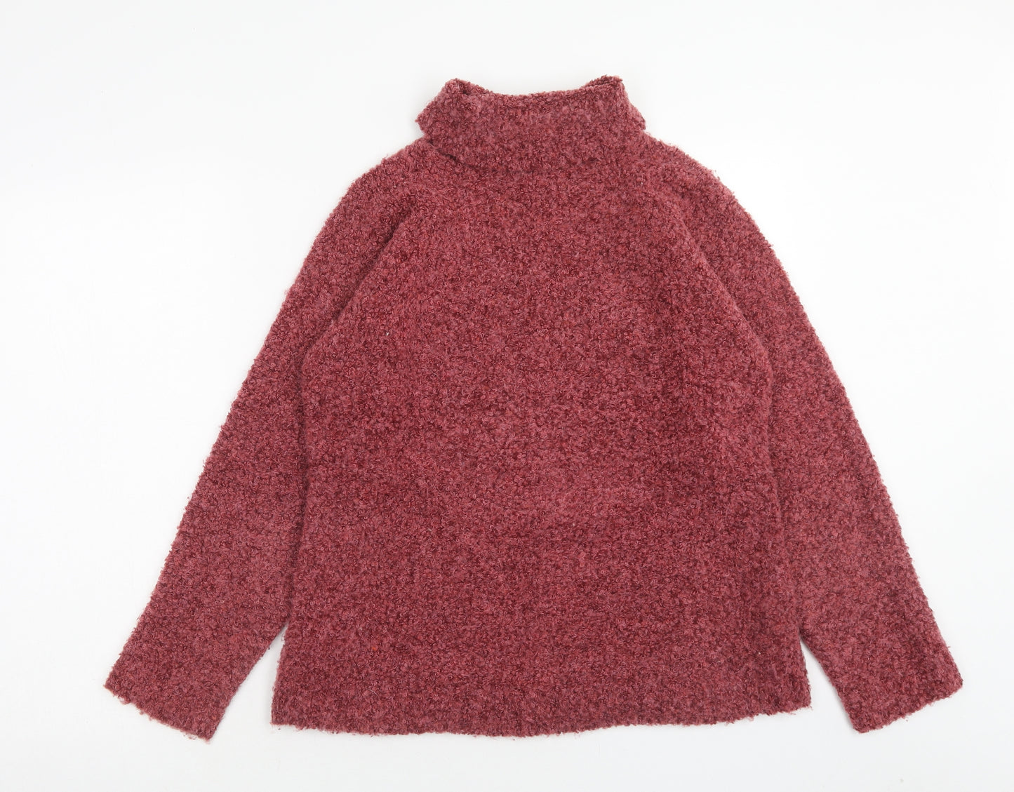 EWM Womens Pink Roll Neck Acrylic Pullover Jumper Size S - Size 10-12