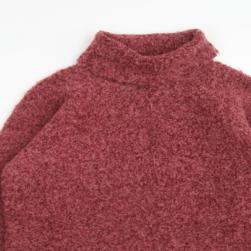 EWM Womens Pink Roll Neck Acrylic Pullover Jumper Size S - Size 10-12