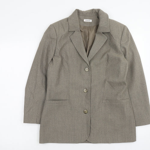 Damart Womens Brown Jacket Blazer Size 14 Button