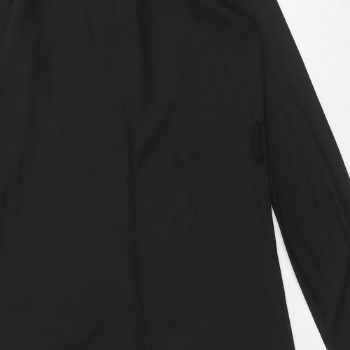 New Look Womens Black Polyester Shirt Dress Size 8 Collared Button