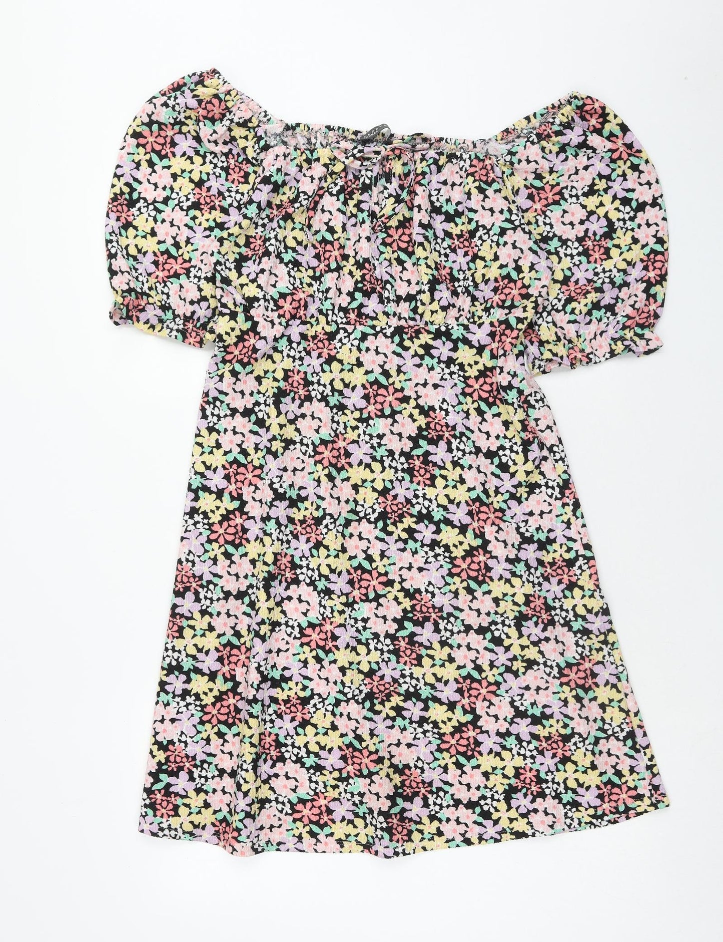 Papaya Womens Multicoloured Floral Polyester A-Line Size 10 Boat Neck Pullover