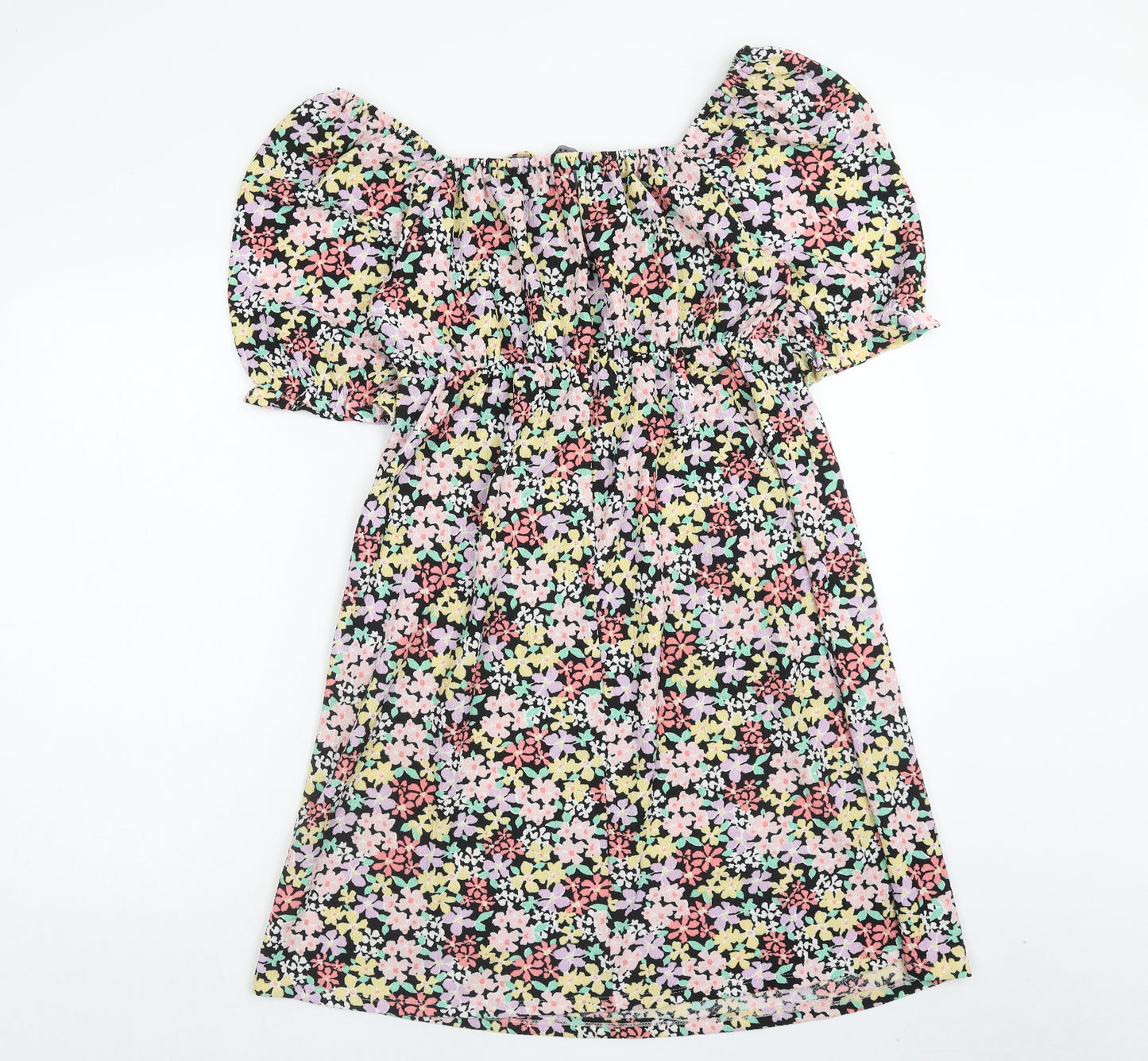 Papaya Womens Multicoloured Floral Polyester A-Line Size 10 Boat Neck Pullover