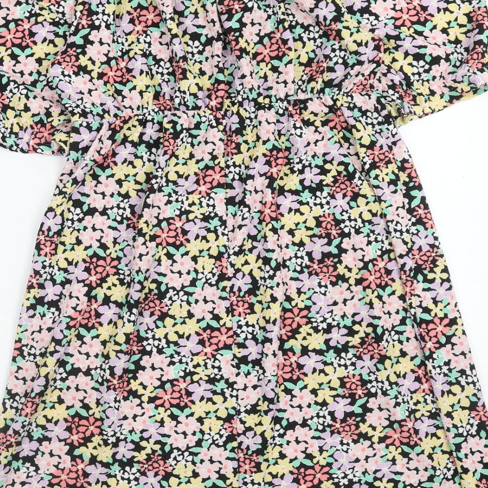Papaya Womens Multicoloured Floral Polyester A-Line Size 10 Boat Neck Pullover