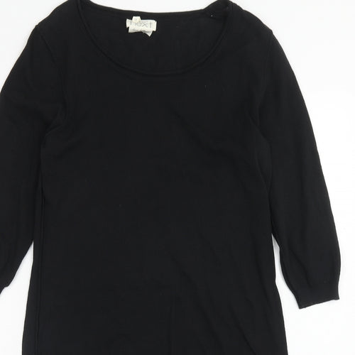 NEXT Womens Black Cotton Shift Size 12 Boat Neck Pullover