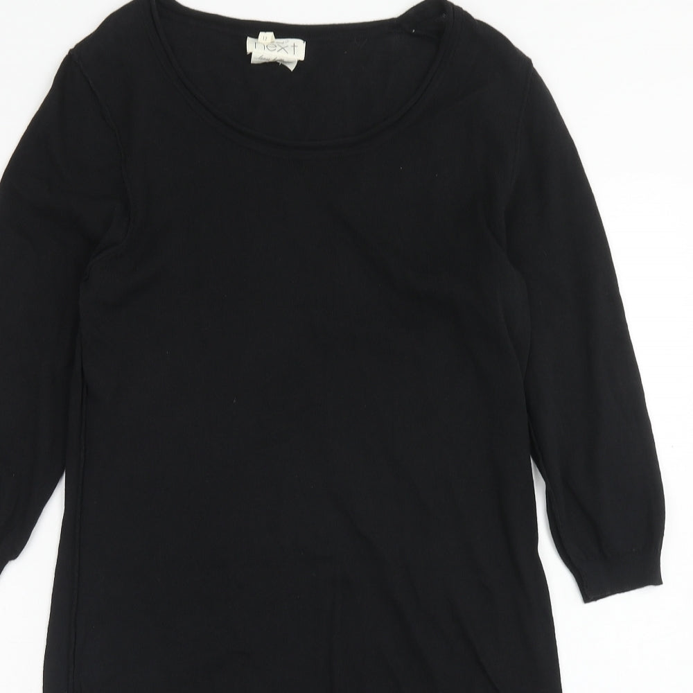 NEXT Womens Black Cotton Shift Size 12 Boat Neck Pullover
