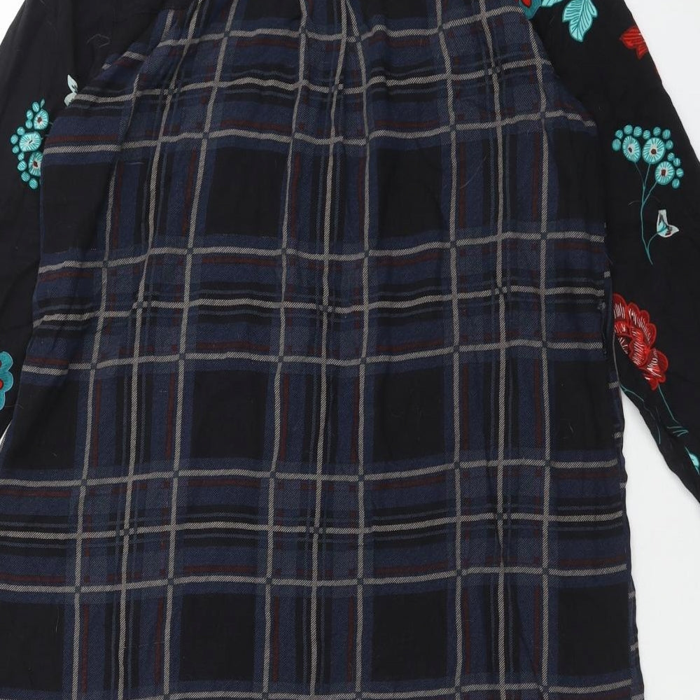 TU Womens Multicoloured Geometric Viscose Shirt Dress Size 14 Collared Button