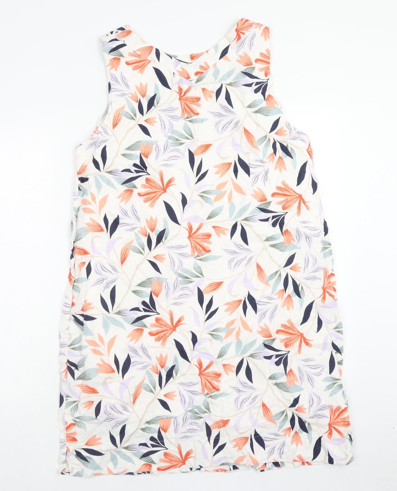 Marks and Spencer Womens Multicoloured Geometric Viscose Shift Size 18 Scoop Neck Pullover