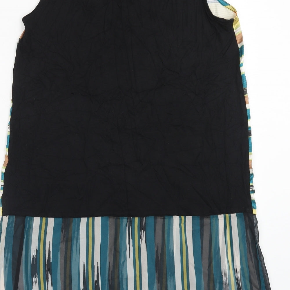 Per Una Womens Multicoloured Striped Viscose Tunic Tank Size 10 Scoop Neck