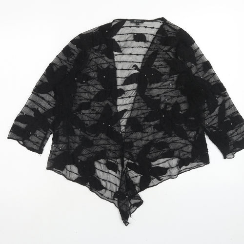 Per Una Womens Black V-Neck Polyamide Cardigan Jumper Size 14