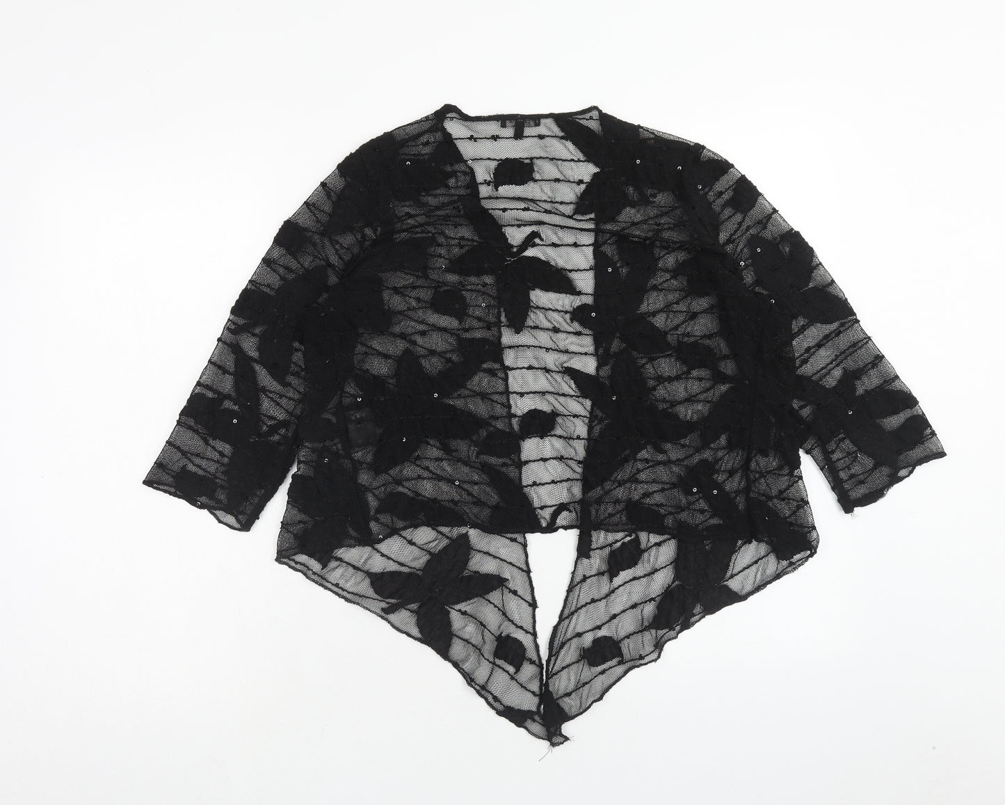Per Una Womens Black V-Neck Polyamide Cardigan Jumper Size 14