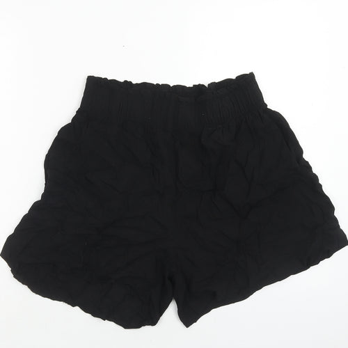 H&M Womens Black Viscose Bermuda Shorts Size M Regular Pull On