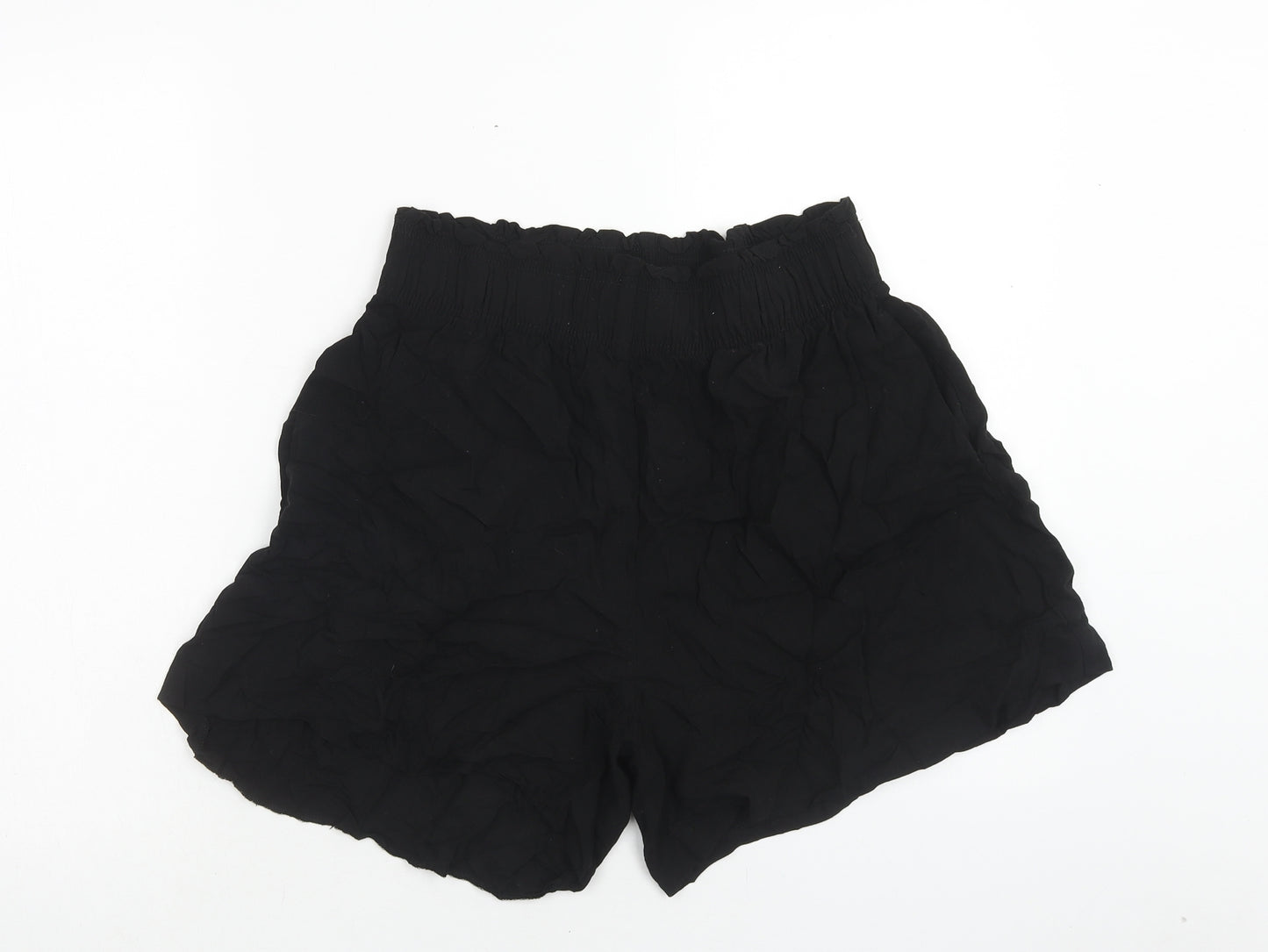 H&M Womens Black Viscose Bermuda Shorts Size M Regular Pull On