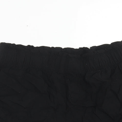 H&M Womens Black Viscose Bermuda Shorts Size M Regular Pull On