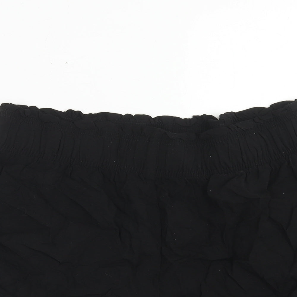 H&M Womens Black Viscose Bermuda Shorts Size M Regular Pull On
