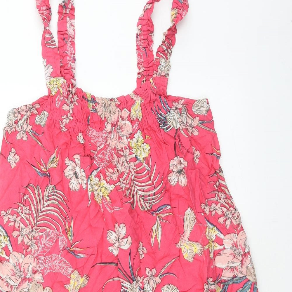 Marks and Spencer Womens Pink Floral Viscose Top Dress Size 10