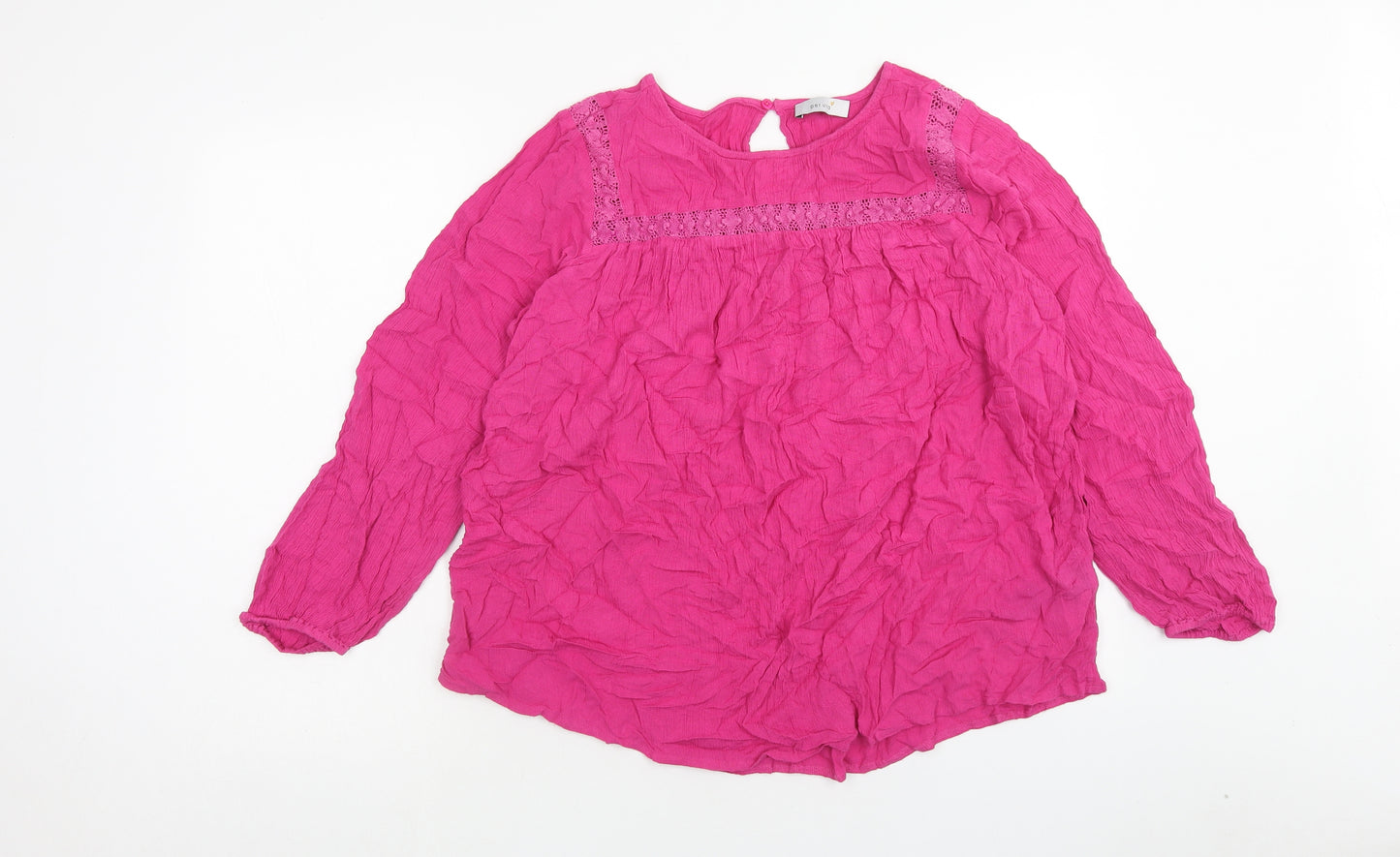 Per Una Womens Purple Viscose Basic Blouse Size 14 Round Neck