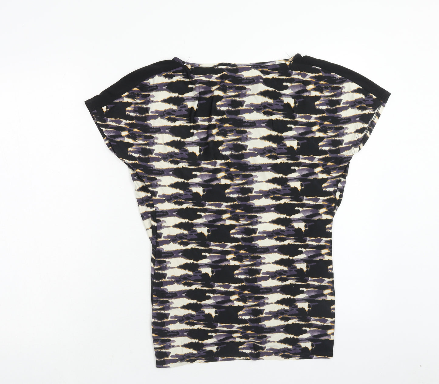 Wallis Womens Multicoloured Geometric Polyester Basic T-Shirt Size 10 Round Neck