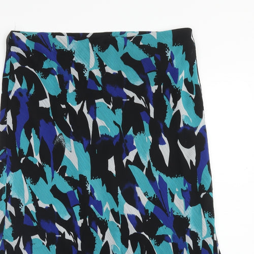 DAVID EMANUEL Womens Blue Geometric Polyester A-Line Skirt Size 16