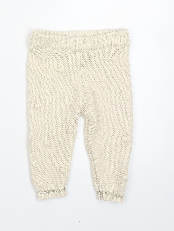River Island Baby Beige Acrylic Jogger Leggings Size 6-9 Months Pullover
