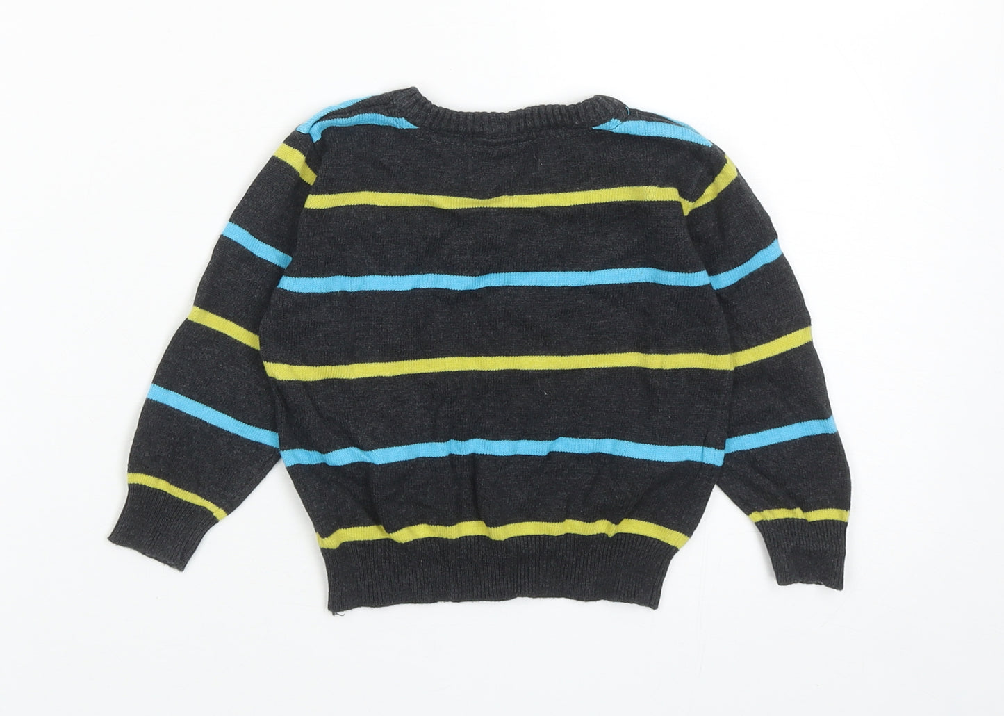 Early Days Boys Grey Striped Cotton Pullover Jumper Size 12-18 Months Pullover