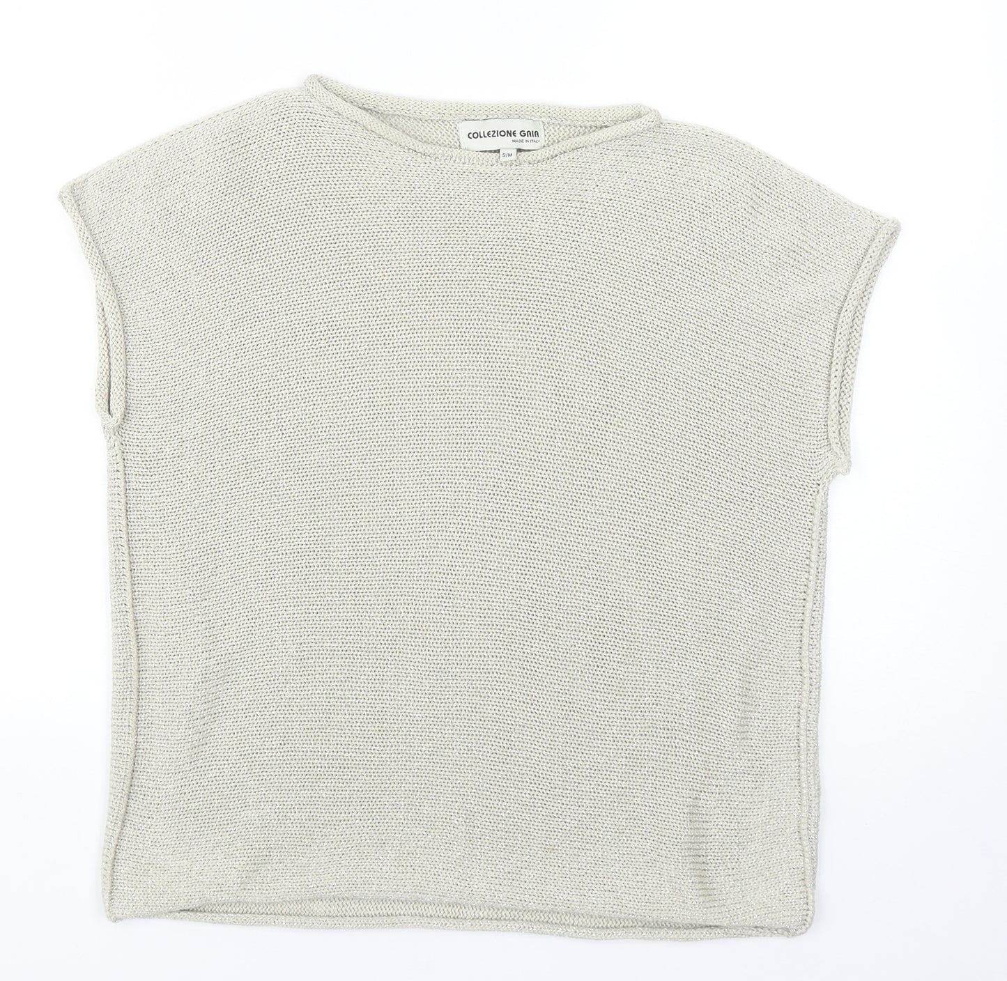 Collezione Gaia Womens Beige Round Neck Acrylic Pullover Jumper Size S