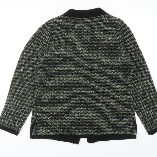 Nina Murati Womens Green Round Neck Acrylic Cardigan Jumper Size M