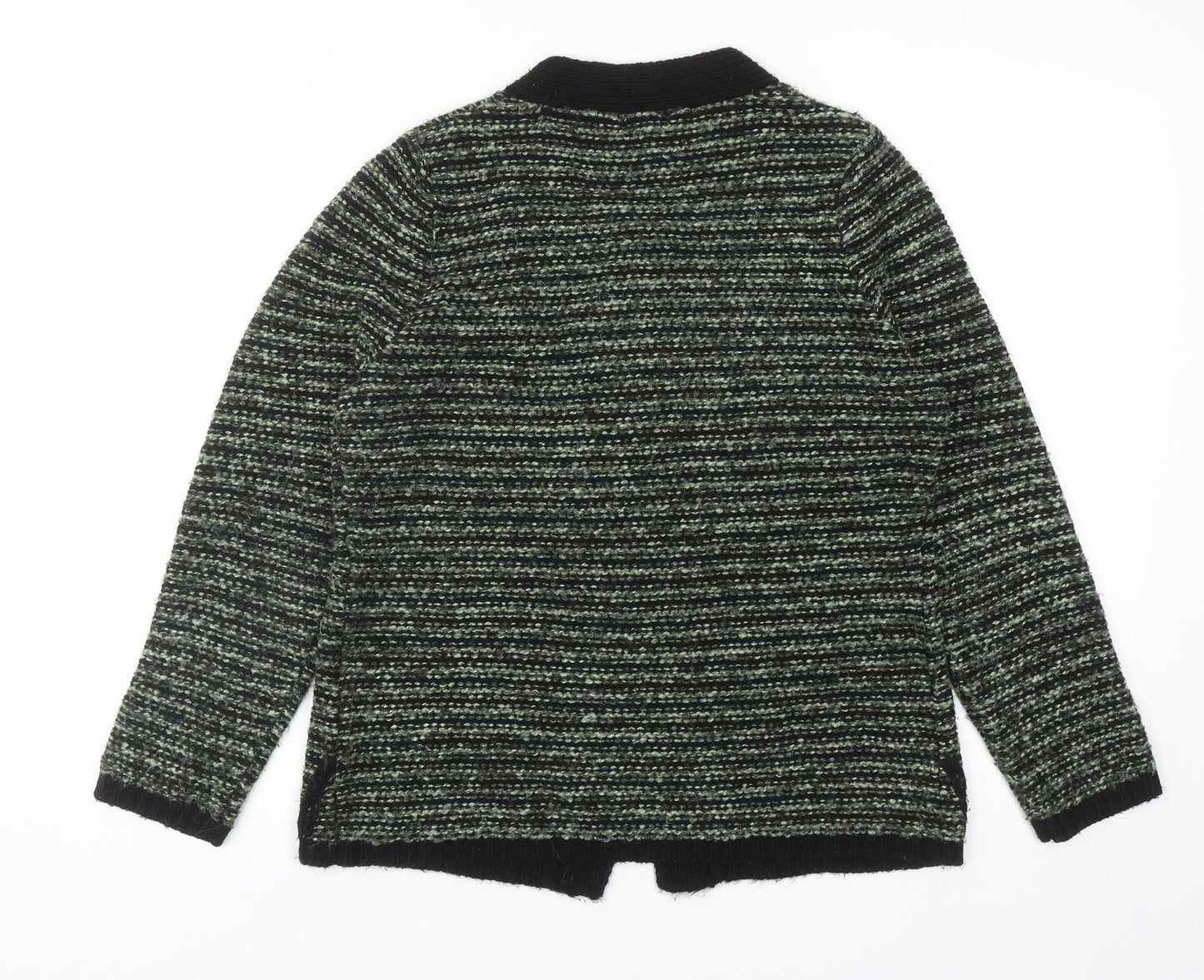 Nina Murati Womens Green Round Neck Acrylic Cardigan Jumper Size M