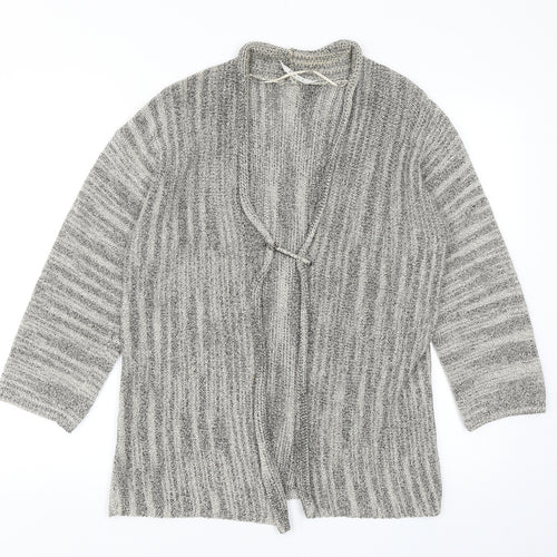 EAST Womens Beige V-Neck Linen Cardigan Jumper Size 14