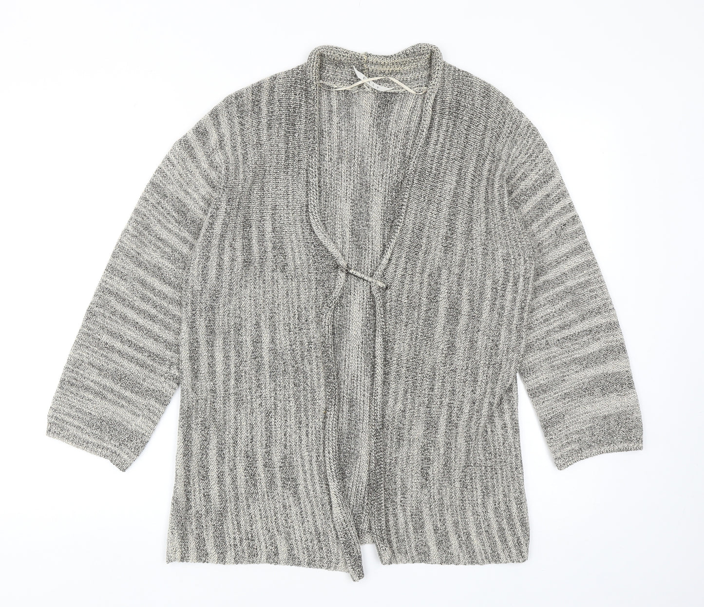 EAST Womens Beige V-Neck Linen Cardigan Jumper Size 14