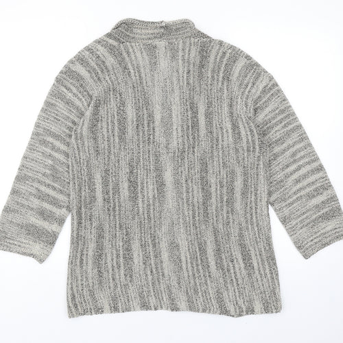 EAST Womens Beige V-Neck Linen Cardigan Jumper Size 14