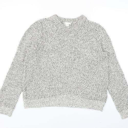 H&M Womens Grey Round Neck Acrylic Pullover Jumper Size M