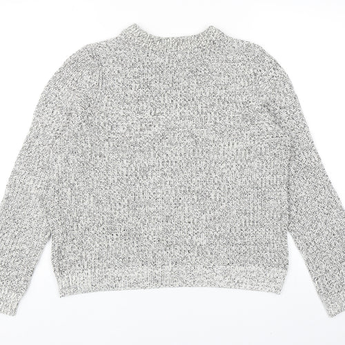 H&M Womens Grey Round Neck Acrylic Pullover Jumper Size M