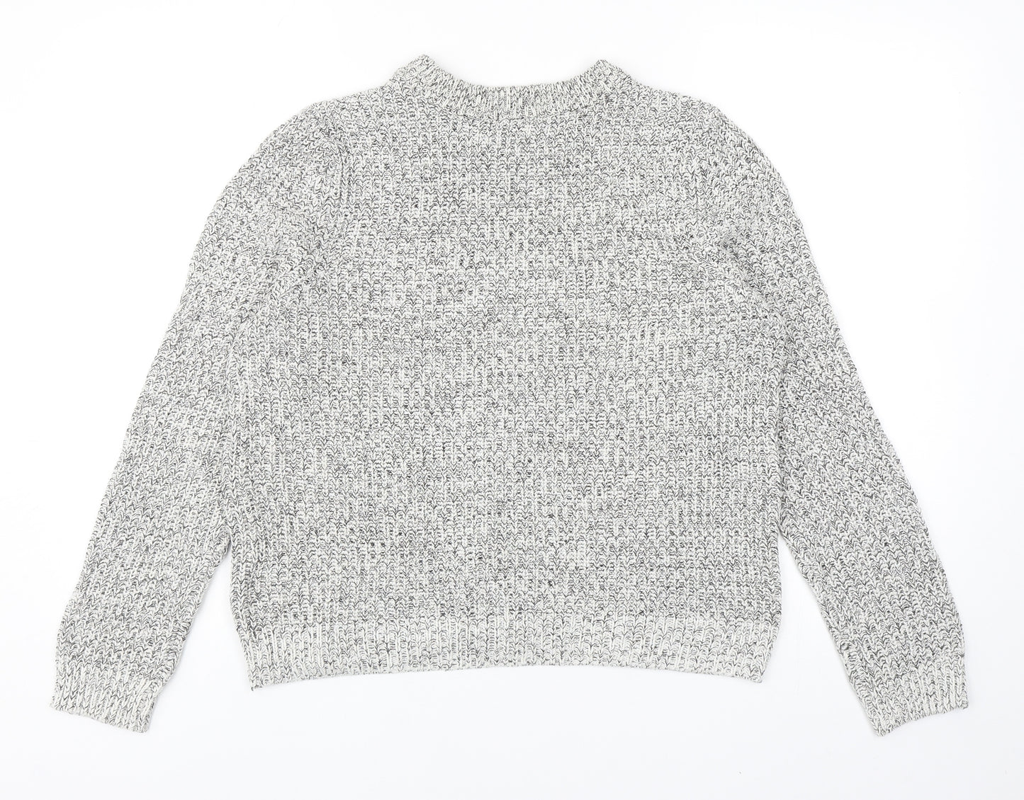 H&M Womens Grey Round Neck Acrylic Pullover Jumper Size M