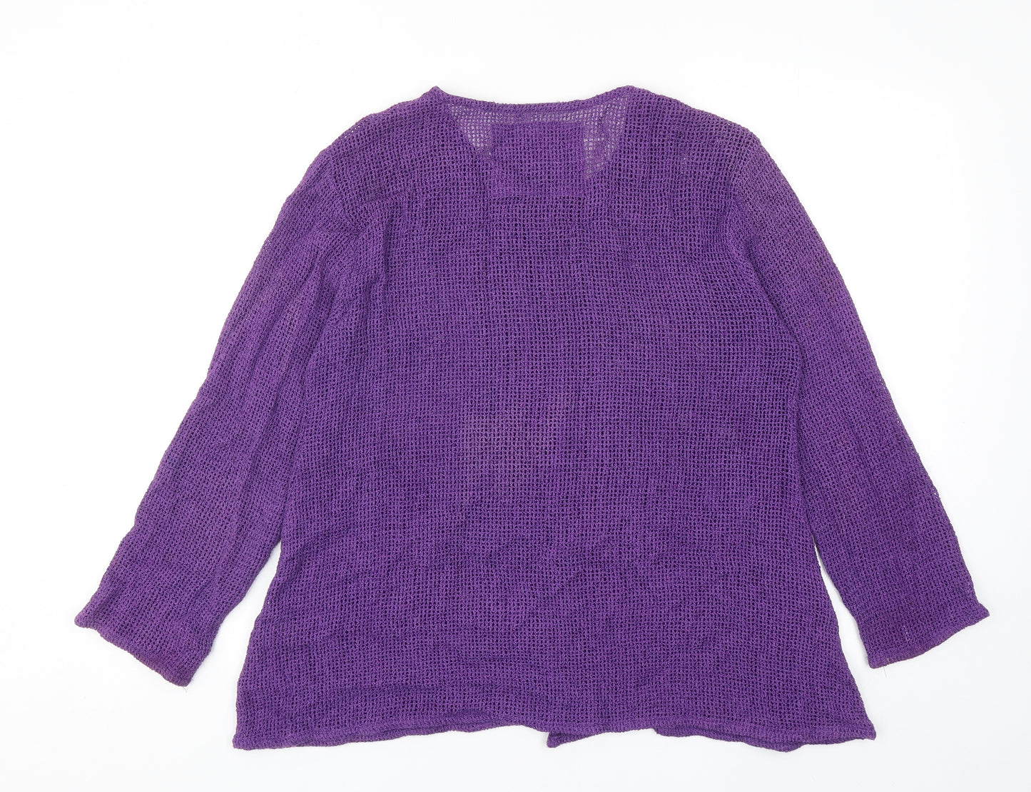The Masai Womens Purple Scoop Neck Cotton Cardigan Jumper Size S
